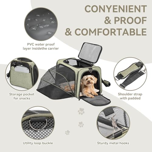 Petsfit Medium Expandable Cat Carrier for Air Travel, Up to 13 lb