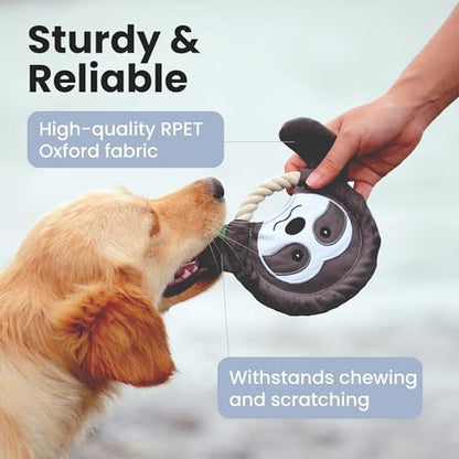 PAWSPIK 2-in-1 Flying Disc & Tug-of-War Dog Toy, Tough Tiger