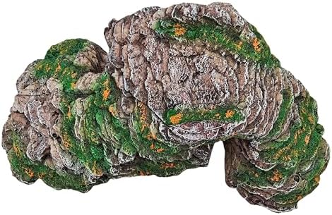 Reptile Hideouts,Resin Reptile Cave Habitat for Leopard Geckos, Lizards, Turtles, Snakes and Amphibians. (Circular Island Platform, Large)