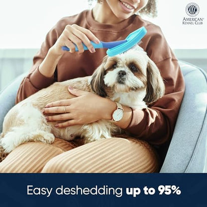AKC Deshedding Slicker Brush for Dogs & Cats, Coated Tips