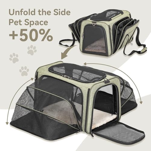 Petsfit Medium Double Expandable Cat Carrier for Cats and Small Dogs
