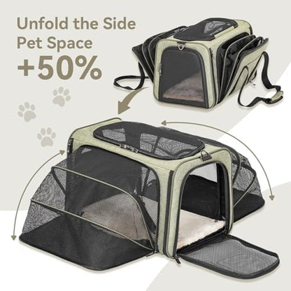 Petsfit Medium Double Expandable Cat Carrier for Cats and Small Dogs