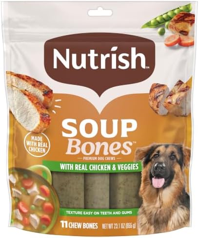 Nutrish Soup Bones Chicken Dog Chews, 23.1 oz. Bag, 11 Treats (Rachael Ray)