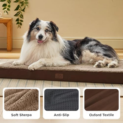 Bedsure XL Dog Bed for Crate, Pet Bed with Washable Cover, 41x29 Inch Brown