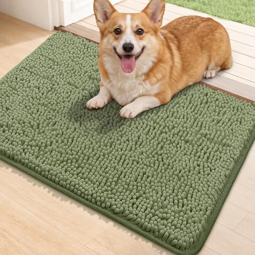 Bcoimo Super Absorbent Dog Door Mat, 30"*20" Anti Slip Mat for Muddy Paws