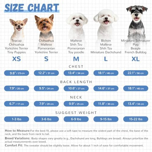ABRRLO Small Dog Sweaters Cute Bear Dog Cardigans Clothes for Small Medium Dogs Boy Girl Puppy Cat Knitting Cardigan Outfits Dogs Winter Coats Warm Pet Doggy Clothes Soft Knitwear Apparel (Blue,XS)