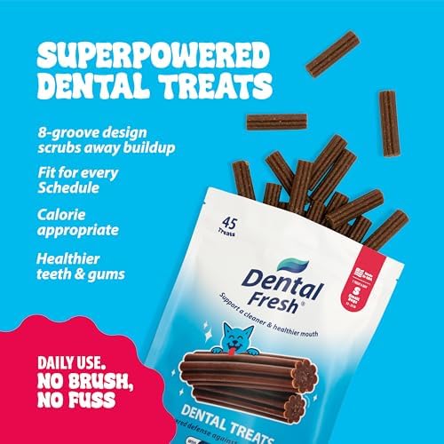 Dental Fresh Teeth Cleaning Sticks for Small Dogs 11 to 25 lb, 45 Count