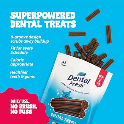 Dental Fresh Teeth Cleaning Sticks for Small Dogs 11 to 25 lb, 45 Count