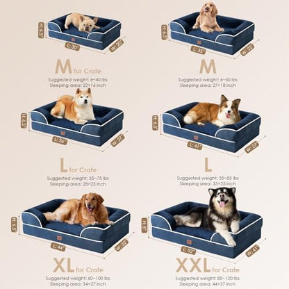 EHEYCIGA Orthopedic Extra Large Dog Bed, Waterproof Washable XL Pet Bed 44"