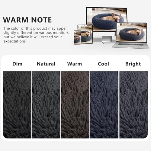 MIXJOY Orthopedic Dog Bed Comfortable Donut Cuddler Round Pet Beds Ultra Soft Washable Dog and Cat Cushion Bed (36'', Dark Gray)