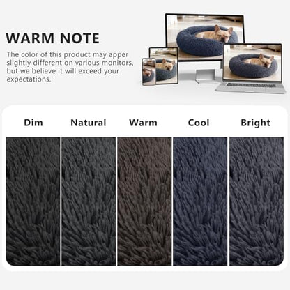 MIXJOY Orthopedic Dog Bed Comfortable Donut Cuddler Round Pet Beds Ultra Soft Washable Dog and Cat Cushion Bed (20'', Dark Grey)