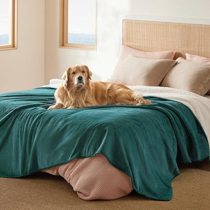 Bedsure Waterproof Blanket for Bed Soft Sherpa Fleece Throw,Queen 90x86