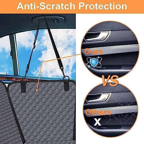 Mancro Dog Car Seat Cover for Back Seat, Waterproof Dog Hammock for Car