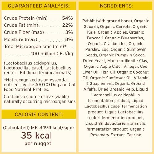 Primal Freeze Dried Raw Dog Food Nuggets, Rabbit, 5.5 oz