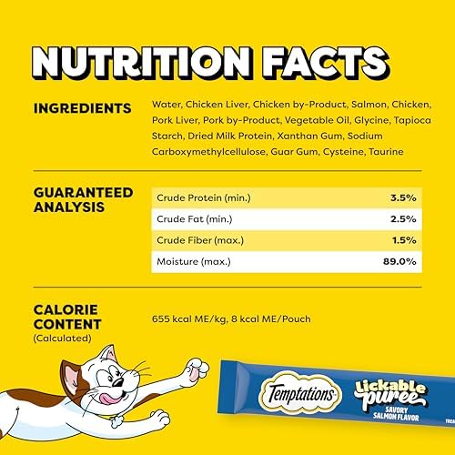 Temptations Creamy Puree Lickable Cat Treats, Salmon, 16 Count