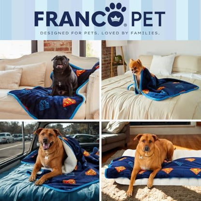 Franco Superman DC Comics Waterproof Dog Bed Cover, Large 30x40 Pet Blanket for Furniture Bed Couch Sofa, (Officially Licensed)