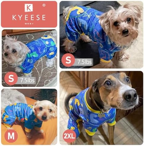 KYEESE Velvet Dog Pajamas for Large Dogs Onesie for Daily Wear, Dinosaur
