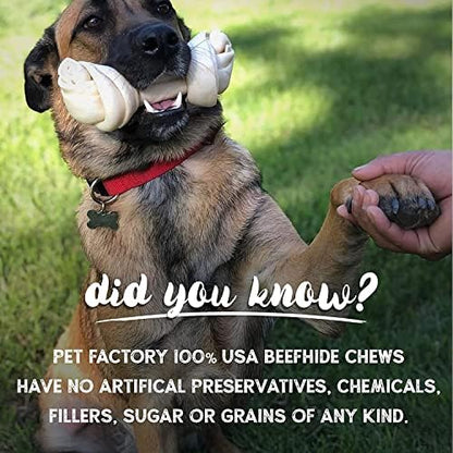 Pet Factory 100% Made in USA Beefhide 5" Chip Rolls Dog Chew Treats - Peanut Butter Flavor, 20 Count/1 Pack