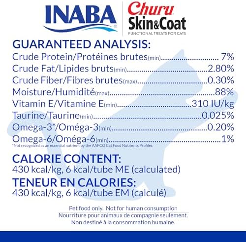 INABA Churu Skin & Coat Lickable Cat Treats, Chicken, 24ct