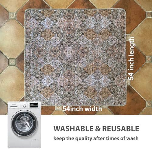 nunubaby Washable Pee Pads for Dogs, Stylish, Non-Slip and Leak-Proof Pee Pads. Reusable Potty Pads for Dogs for Crates and Floors.(Brown/Multi,54" x54" )