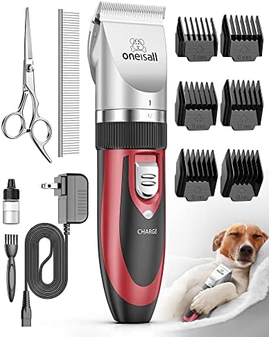 oneisall Dog Clippers Low Noise Grooming Kit for Dogs Cats Pets