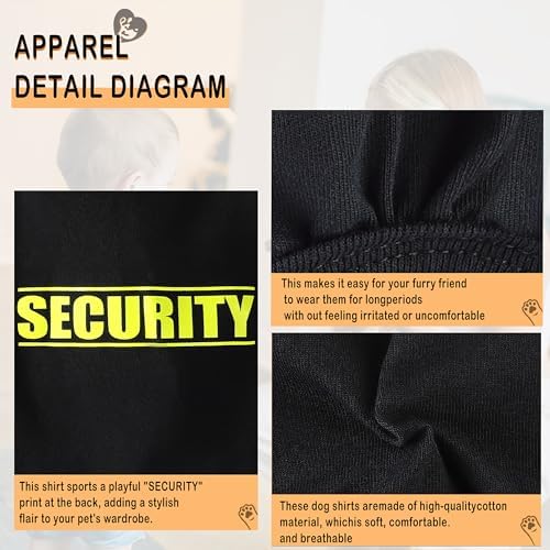 Discover Cozy Cotton Canine Wear: Soft, Lightweight, and Breathable Dog Shirt Vest with Eye-Catching Graphics(Security), Keeping Your Furry Friend Warm and Comfy! Red XS