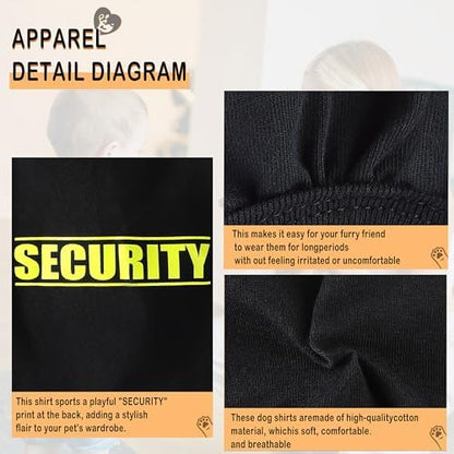 Discover Cozy Cotton Canine Wear: Soft, Lightweight, and Breathable Dog Shirt Vest with Eye-Catching Graphics(Security), Keeping Your Furry Friend Warm and Comfy! Red XS