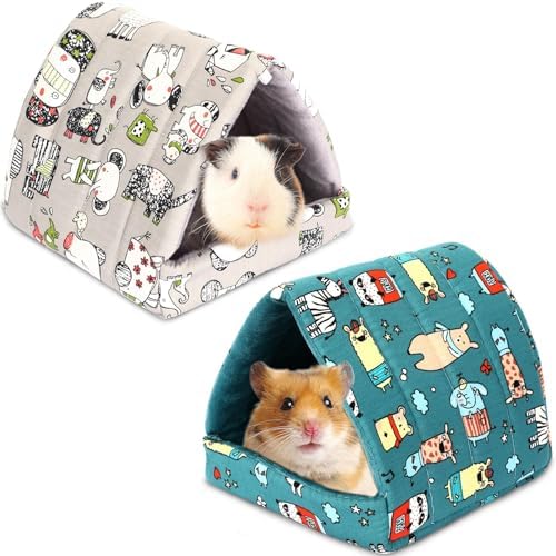 UPINS 2 Pack Guinea Pig Hideout, Washable Small Animal House Bed