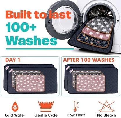 LUFTPETS Guinea Pig Cage Liners 5 Pcs, Washable Midwest Pads & Fleece Mats
