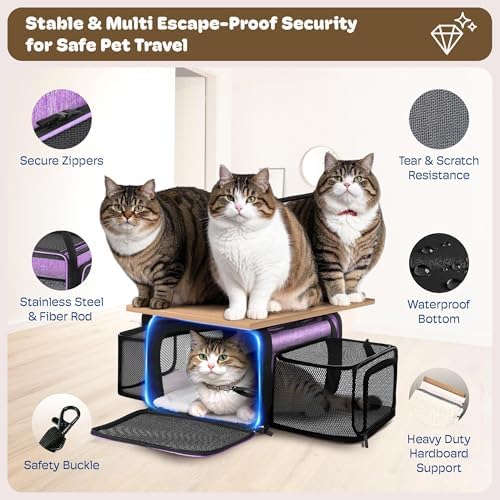Top and 2 Sides Expandable Cat Carrier 18x13.5x9.5 TSA Airline Approved
