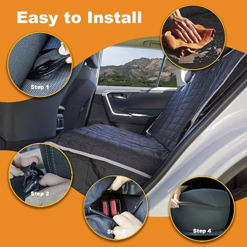 Reliadura Relidura Bench Seat Cover for SUV Waterproof Seat Cover for Dogs in Car Non-Slip Dog Car Seat Cover for Back Seat Heavy Duty Protector for Rav4/CRV/Subaru Rear Seat Covers for SUVs