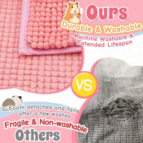 Guinea Pig Cage Liner, 8 PCS Washable Fleece Bedding Pad