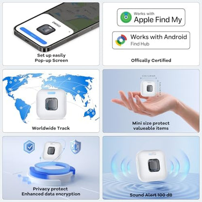 Hoxe Air Tracker Tags-4 Pack for iOS & Android, Smart Tag for Key, Bag, Pet