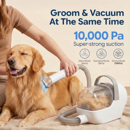 Dog Grooming Vacuum, 6-in-1 Pet Grooming Kit with Nail Grinder