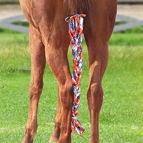 Harrison Howard 3 Tube Stretchy Fabrics Adjustable Closure Lightweight Horse Tail Bag for Horses Braid-in Tail Bag