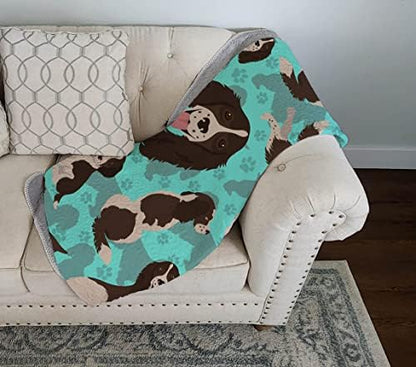 Caroline's Treasures MLM1076LQB Liver English Springer Spaniel Quilted Blanket 50x60 Artwork Pattern Quilted Throw Blanket for Bed, Couch, Sofa, Soft and Lightweight
