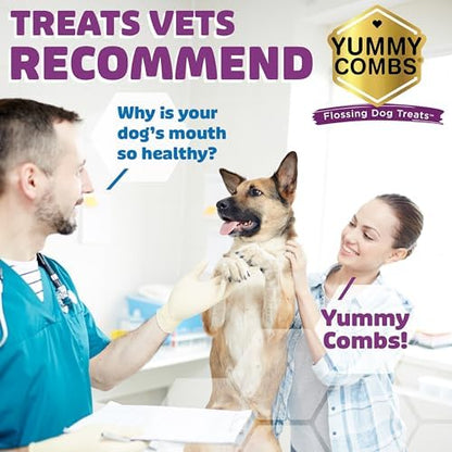 Yummy Combs Dog Dental Treats – Vet VOHC Approved, Removes Tartar & Cleans Teeth – Yummy High Protein Chicken Treat for Medium Dogs (Mini Pack, 9 Count)