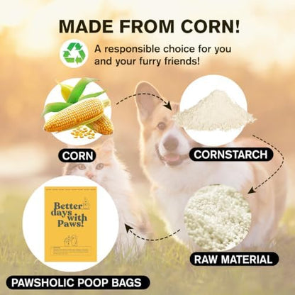 Dog Poop Bags Rolls Extra thick and Guaranteed Leak Proof Poop Bags for Dogs,270 Count 18 Rolls,Unscented,Cornstarch Based Doggie Poop Bag for Puppy and Big Dogs