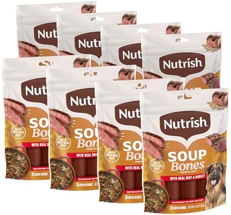 Nutrish Soup Bones Beef Dog Chews, 6.3 oz. Bag (24 Treats) (Rachael Ray)