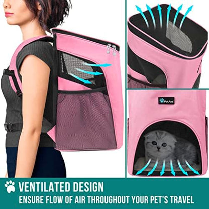PetAmi Cat Backpack Carrier for Small Dogs and Large Cats, Airline Approved