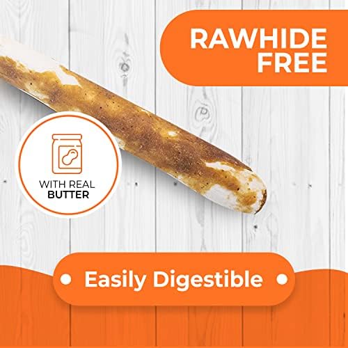 Canine Naturals Rawhide Free Peanut Butter Dog Chews, Sticks, 40 Count