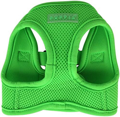 Puppia Neon Soft Vest Harness Step-in No Choke No Pull Walking Training for Small and Medium Dog, Green, Small