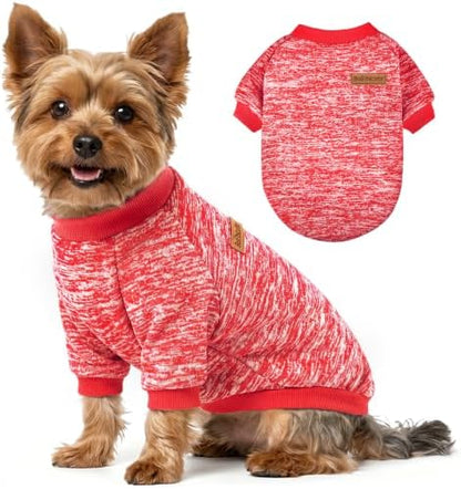 1 Pack Dog Sweaters for Small Dogs Girl Boy Winter Fleece Clothes Warm Soft Dog Sweatshirt Outfit for Dogs Cats Pet Apparel