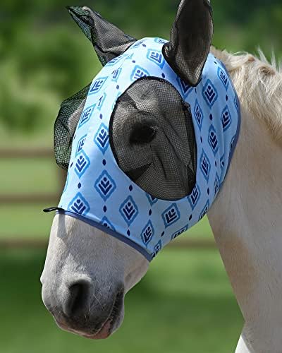 Harrison Howard Super Comfort Stretchy Fly Mask Large Eye Space with UV Protection Soft on Skin with Breathability Nature Aztec Full (Large)