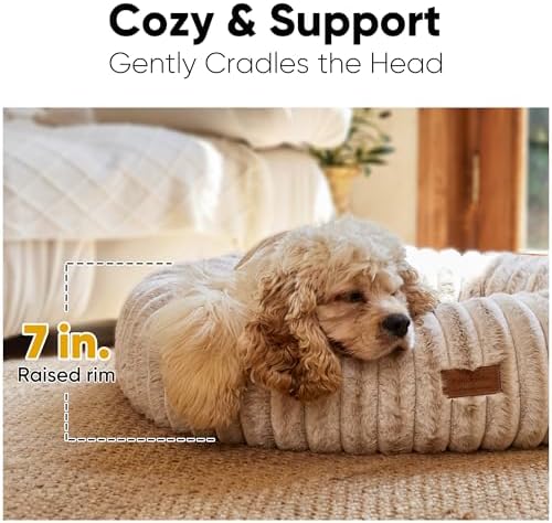 FUKUMARU Dog Bed, 30" Orthopedic Dog Beds for Medium Dogs, Donut Cat Beds