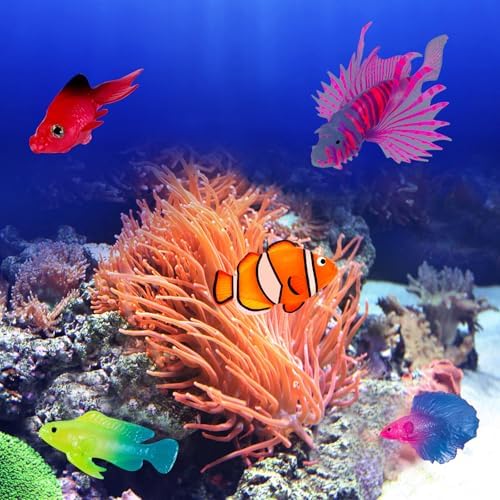 Weewooday 7 Pcs Artificial Fish Glowing Effect,Elegant Color