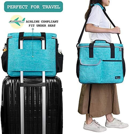 PetAmi Dog Travel Bag Organizer, Pet Supplies Diaper Tote, Teal Blue Large