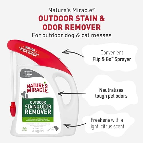 Nature's Miracle Outdoor Pet Stain & Odor Remover, 64 oz Flip & Go Sprayer