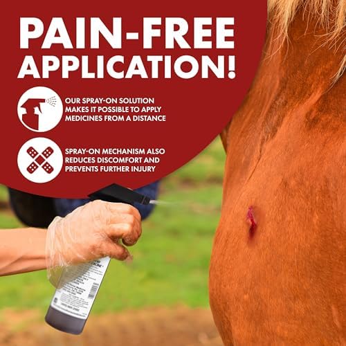 Horse Wound Spray Refill Bottle with Trigger, 16 oz, No-Sting Wound Care