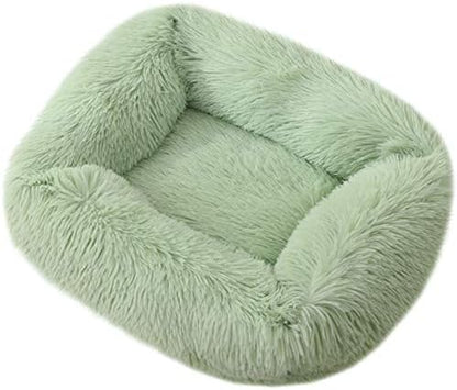 La La Pet® Donut Dog Cat Bed Cozy Cave Pet Bed Burrow Dog Bed Calming Cuddler Self-Warming Pet Bed Soft Plush Pet Cushion Improved Sleep for Cats Small Medium Dogs Green L